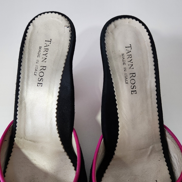Black,Red & Pink Taryn Rose Suede Leather Heels Size 8.5 - Picture 13 of 14